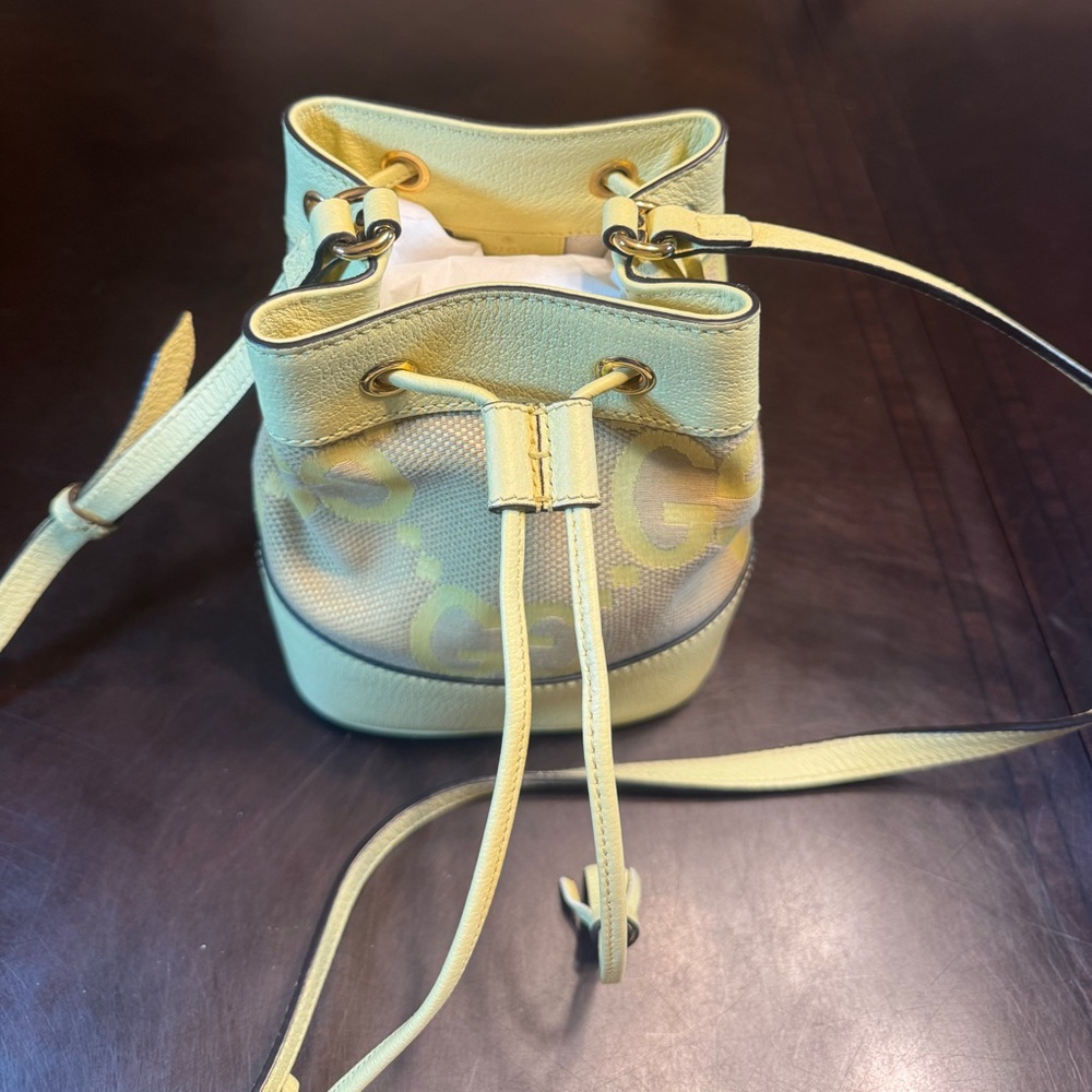 New Authentic Gucci GG Supreme Jumbo Logo Bucket Shoulder Bag - Picture 4 of 13